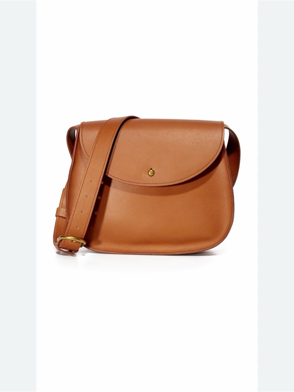 Madewell Cognac Leather Saddle Crossbody - Picture 1 of 6